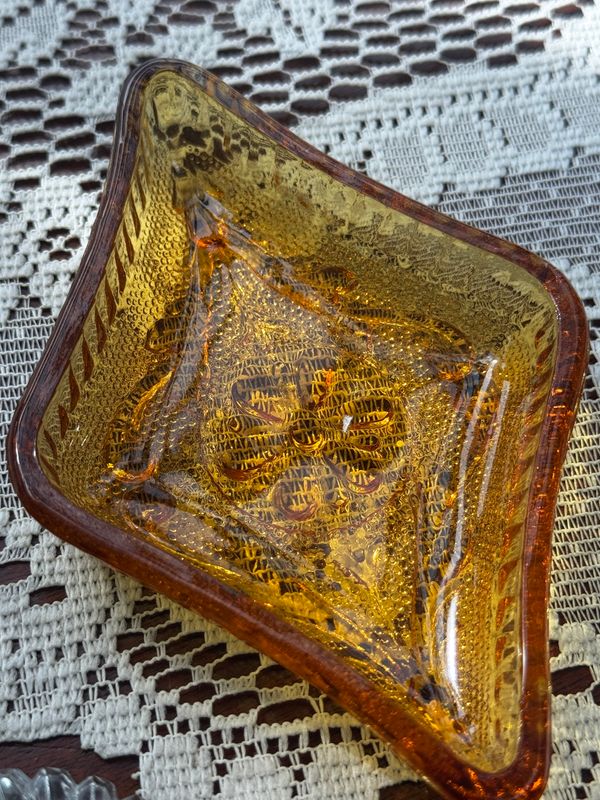 Crystal Amber Ring Dish