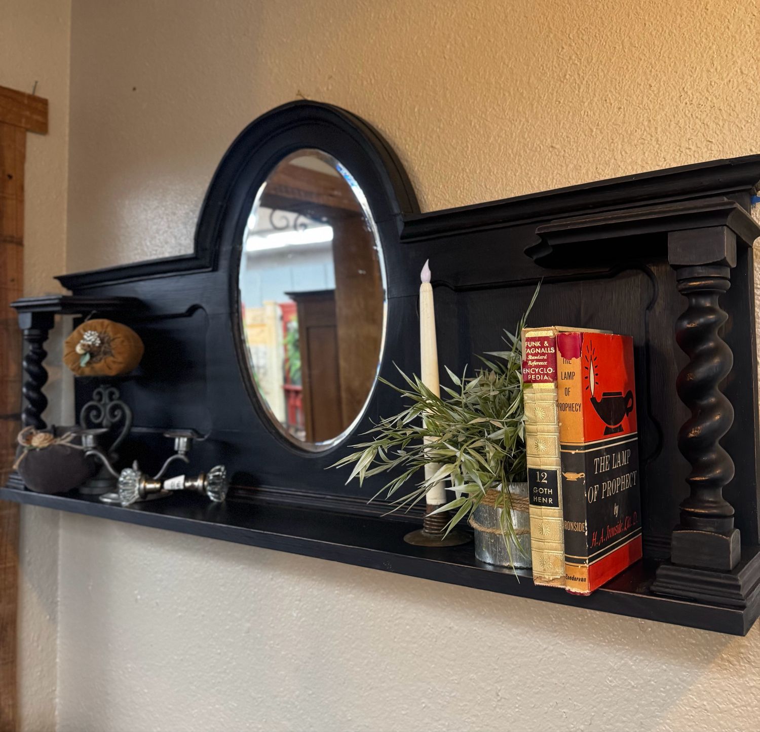 Antique Mirror with Shelving