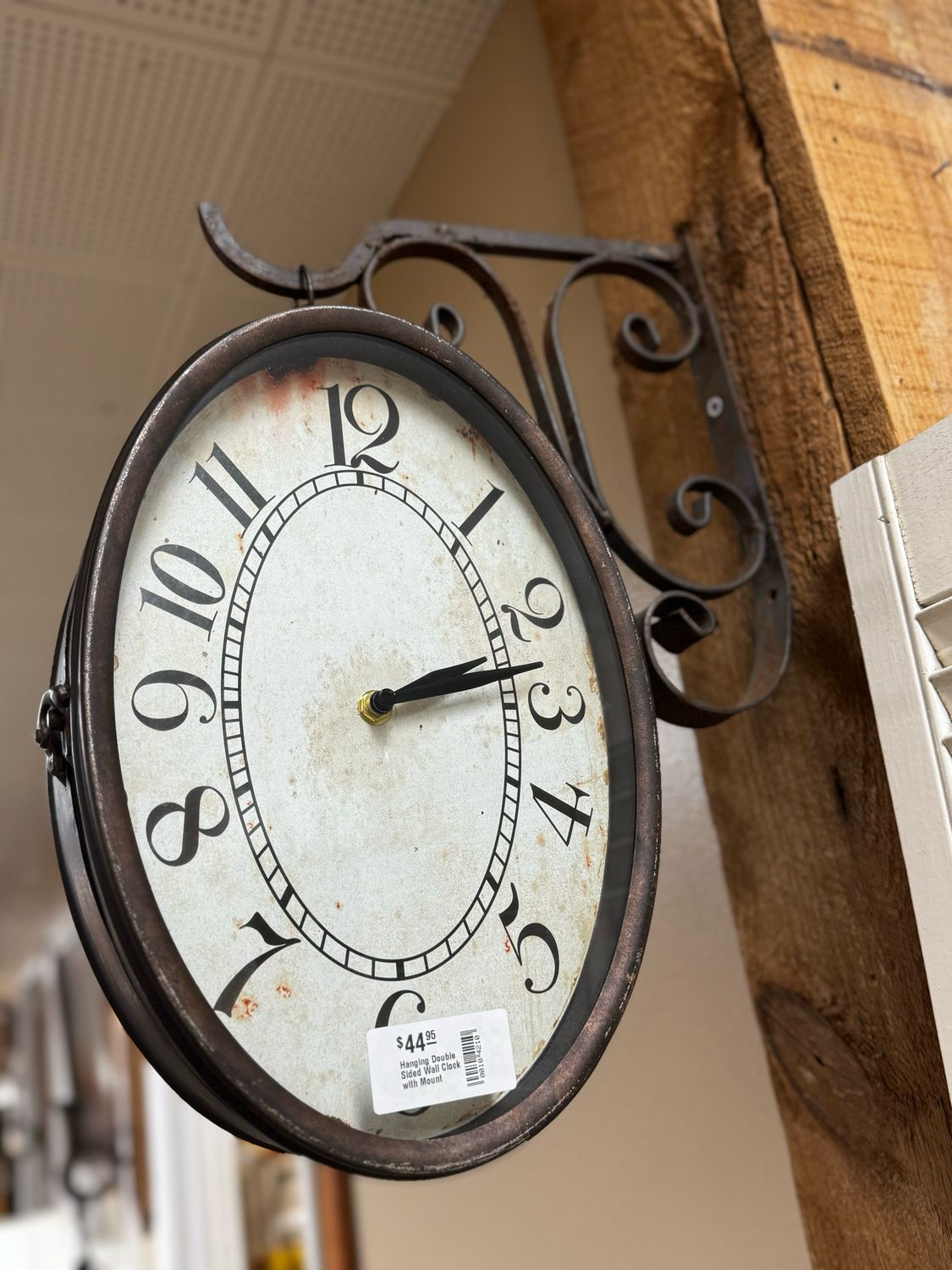 Hanging Double Sided Wall Clock with Mount