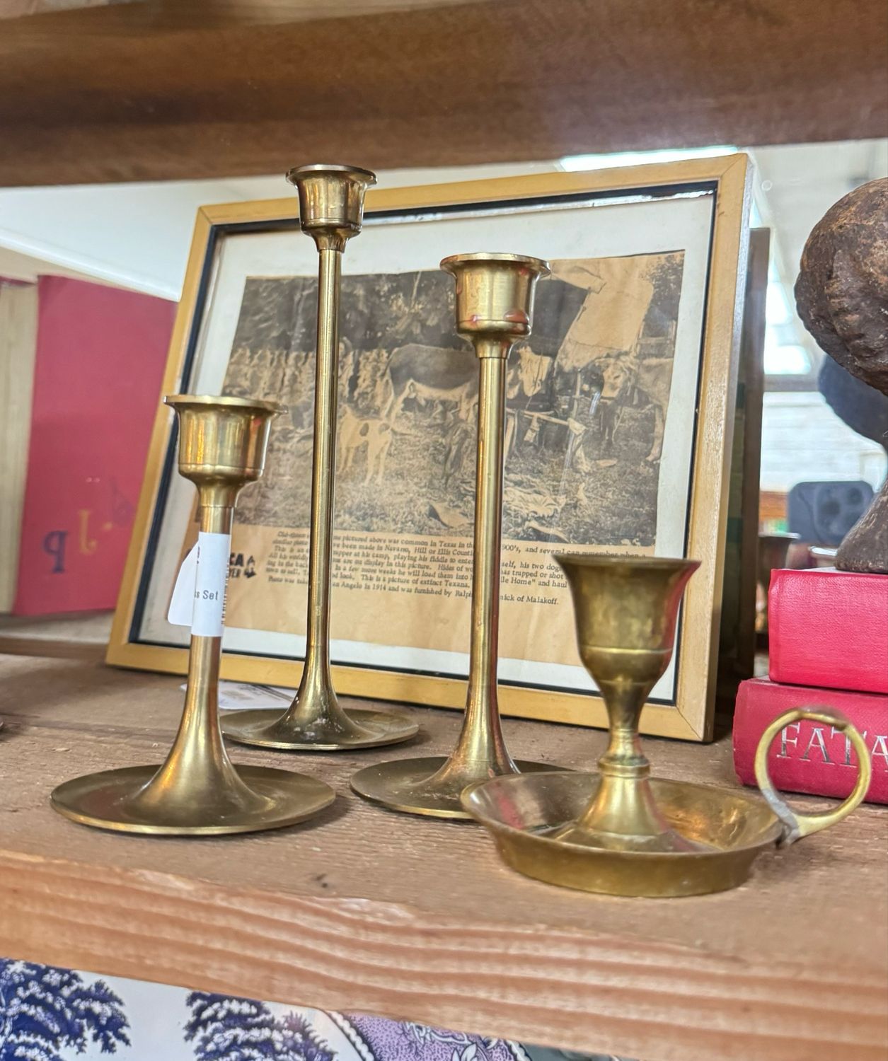 brass candlestick set of 4