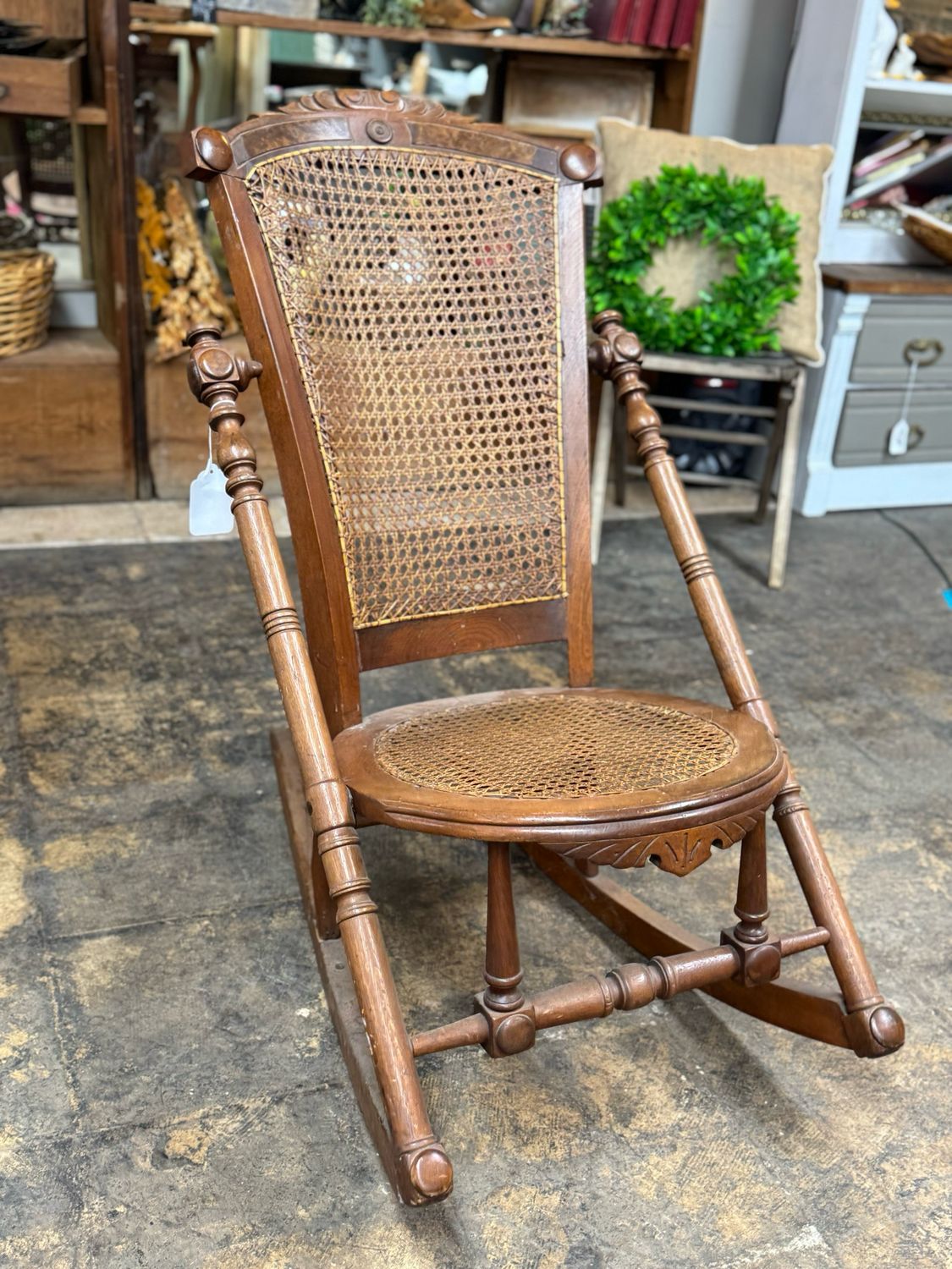 wood/wicker Rocking Chair