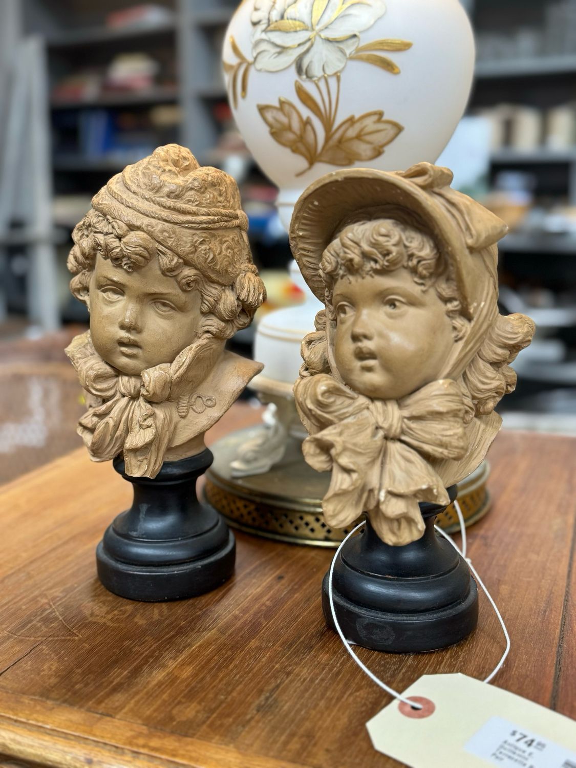 Antique E. Guillemin Terracotta Bust Pair
