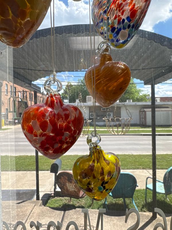 Hand Blown Glass Hearts- Med