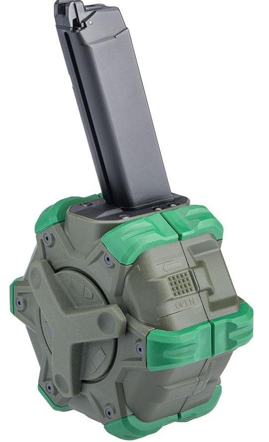 WE Tech Drum Mag GBB, Attribute: Glock, Size: Green