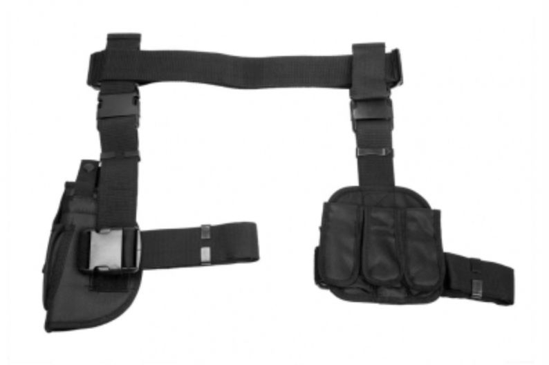 DROP LEG GUN &amp; MAG POUCH, Attribute: Black