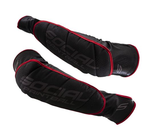 Social Elbow Pads, Attribute: Black/Red, Size: XS/S