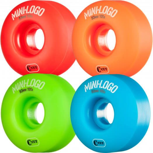 Mini Logo Skateboard Wheels C-cut 53mm 101A Assorted 4pk