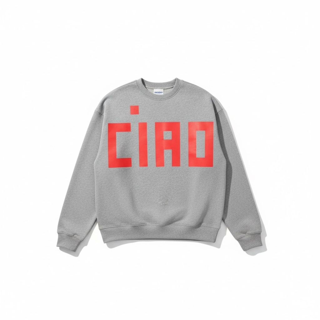 Oversized Ciao Sweatshirt - Grey Melange