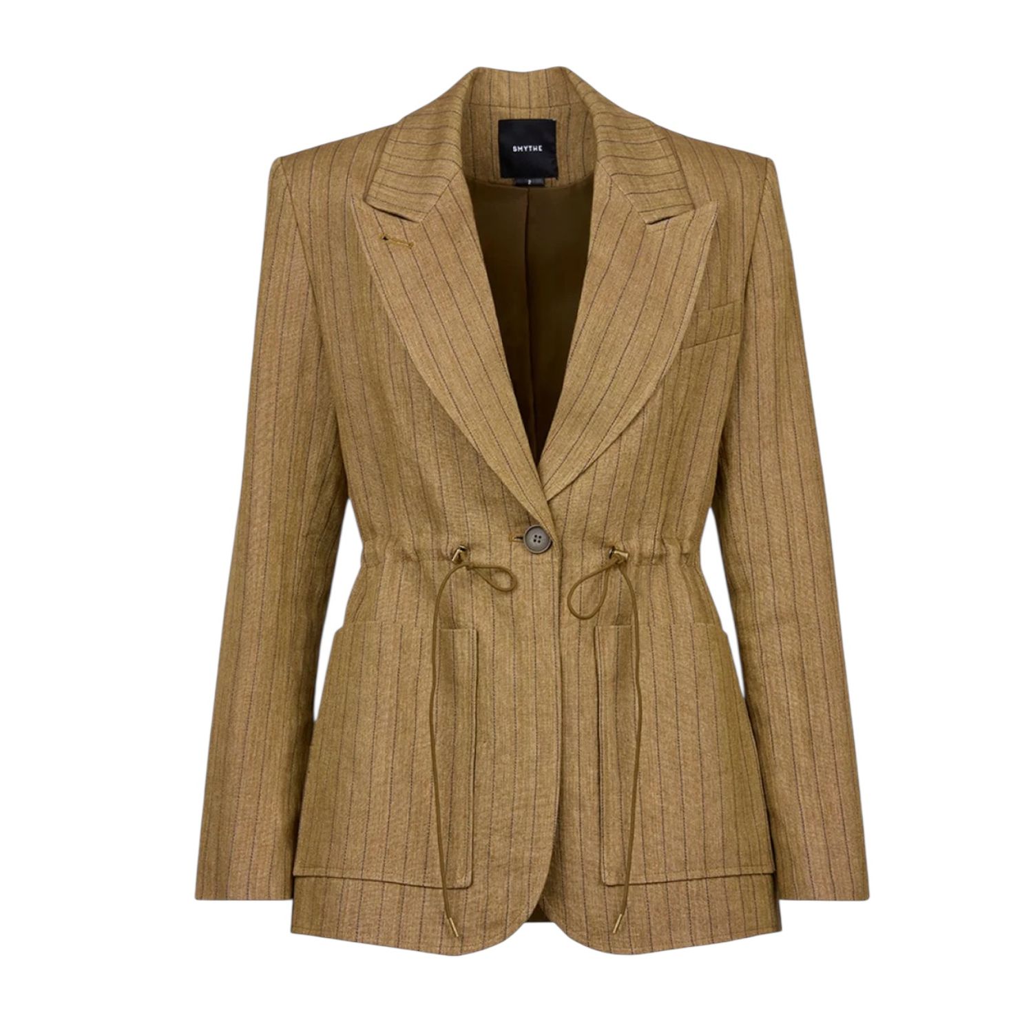 Drawcord Blazer - Teak Pinstripe