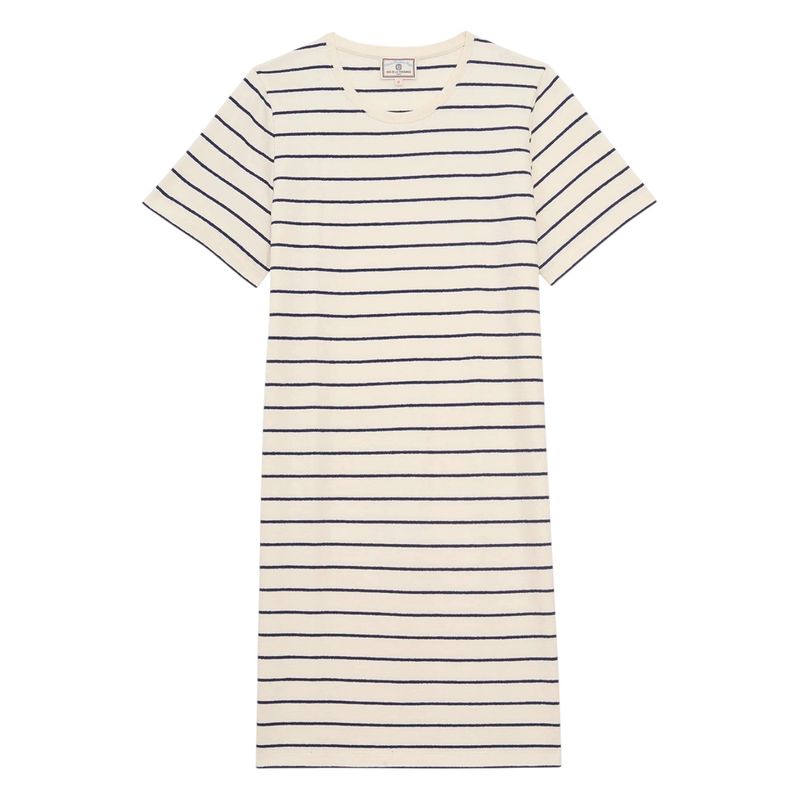 Axelle Tee Shirt Dress - Navy Ecru