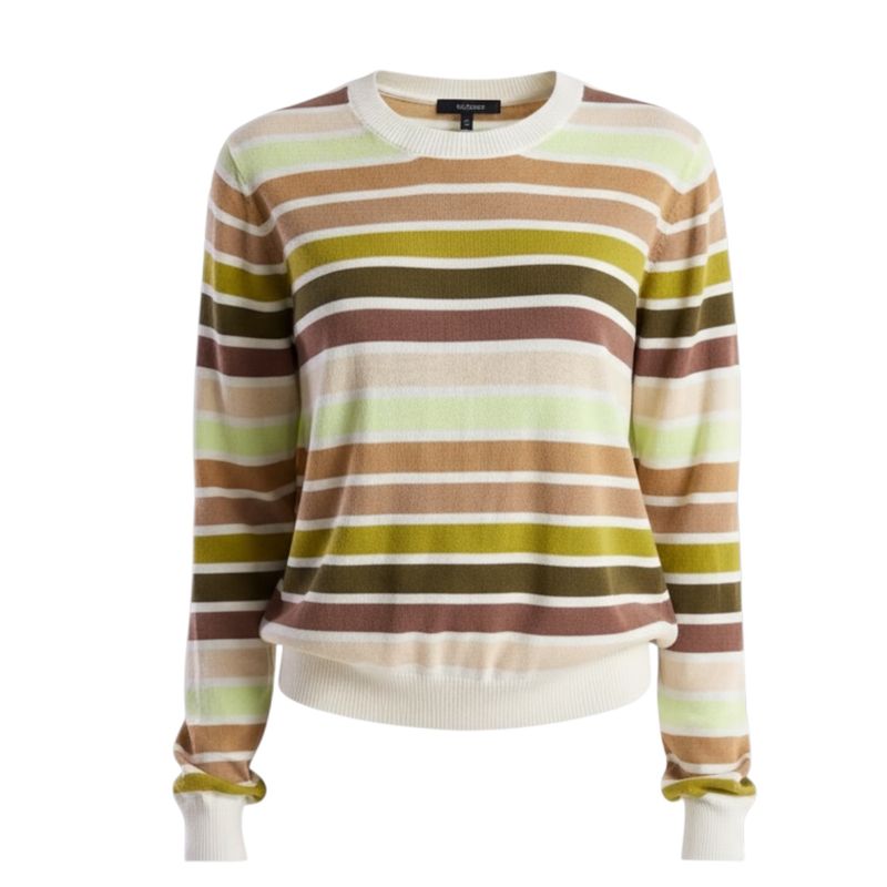 Multi Stripe Crew - Ivory/Rainbow