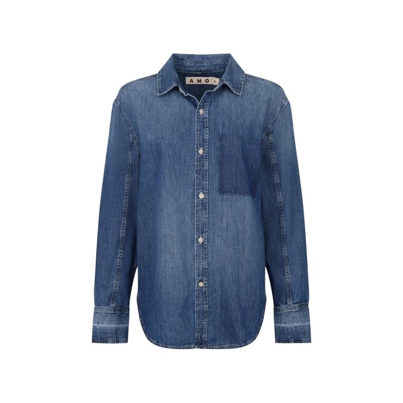 Denim Ruth Oversized Shirt - Glisten