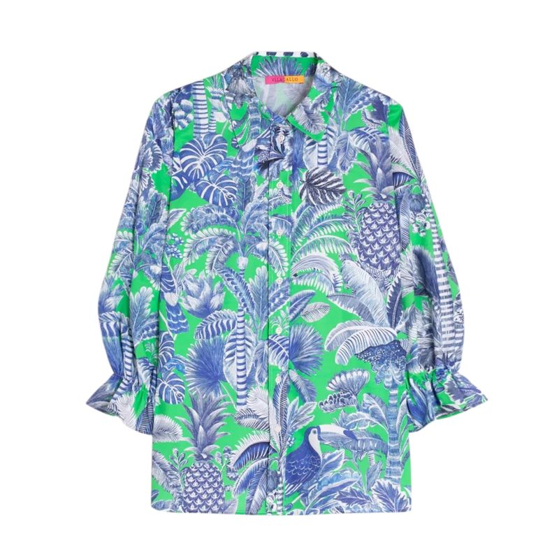 Manga Blouse - Selva Green Print