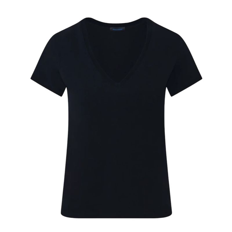 SS Iconic Pima Stretch Fitted Vneck - Black