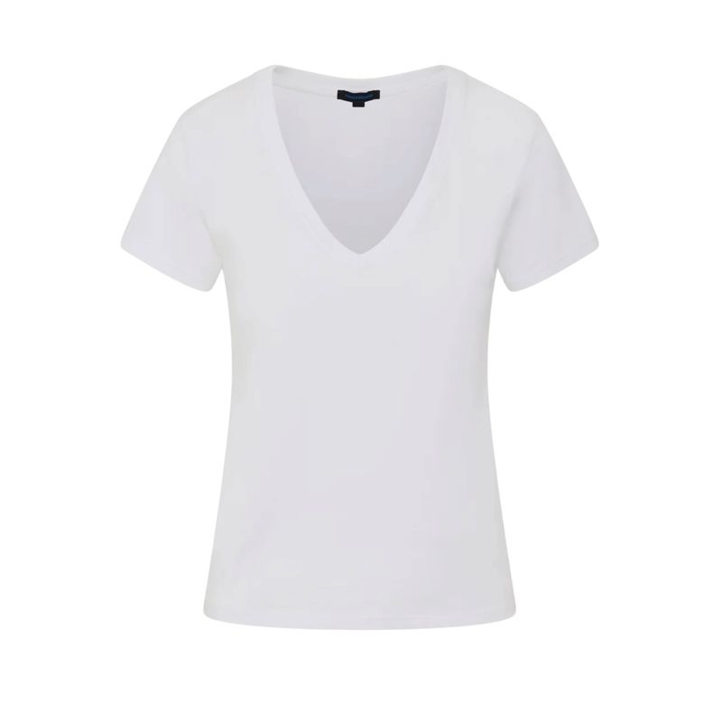 SS Iconic Pima Stretch Fitted Vneck - White