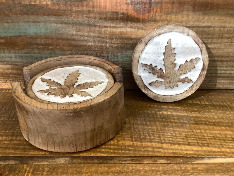 Wood Cannabis Coasters