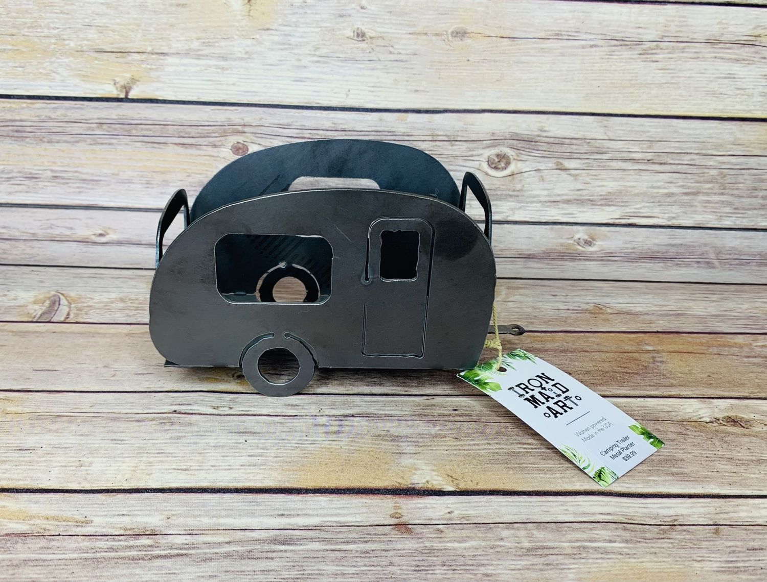 Camping Trailer Metal Planter