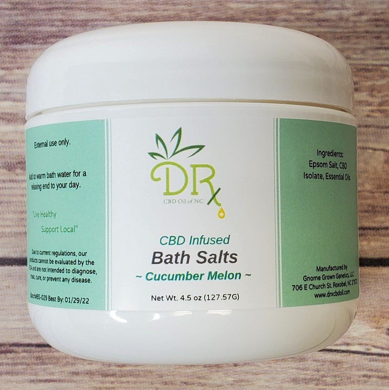 DRx CBD Infused Bath Salts - Cucumber Melon