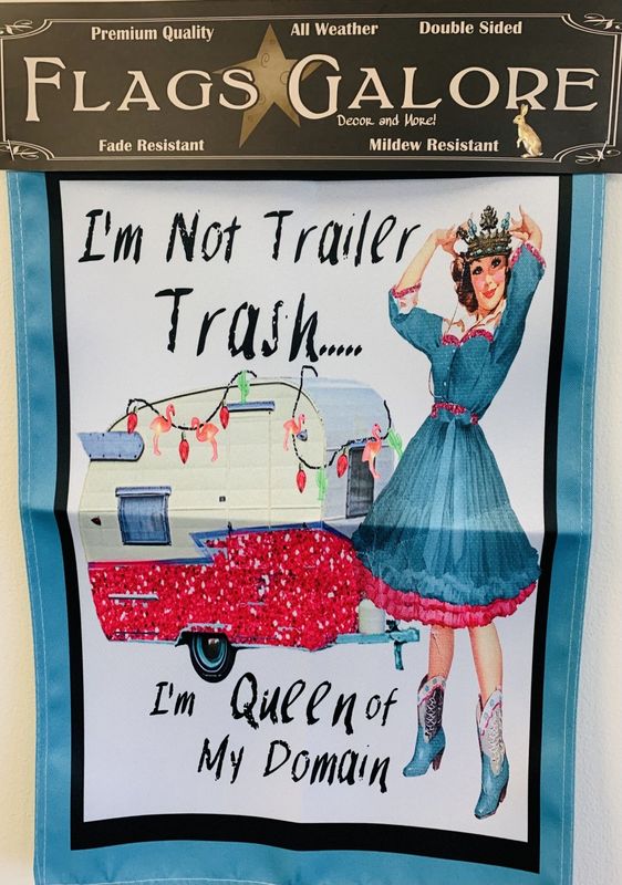 Flag-Trailer Trash Garden Flag