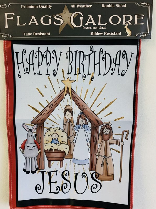 Flag-Happy Birthday Jesus Garden Flag
