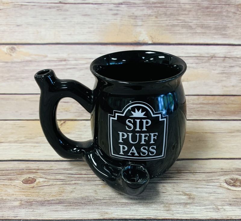Sip Puff Pass Black Mug