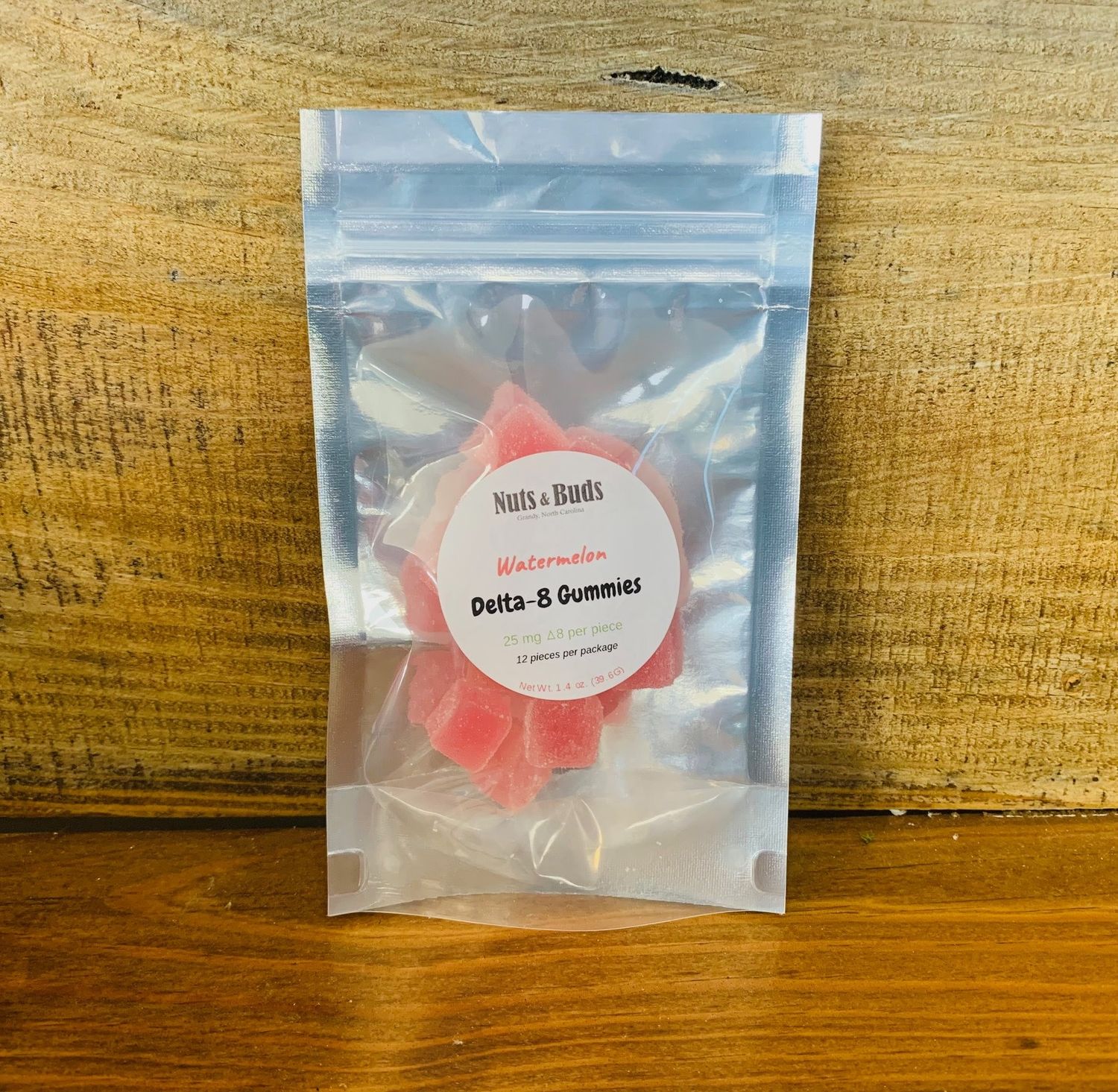 Nuts and Buds (Delta 8) Watermelon-25 mg per gummie