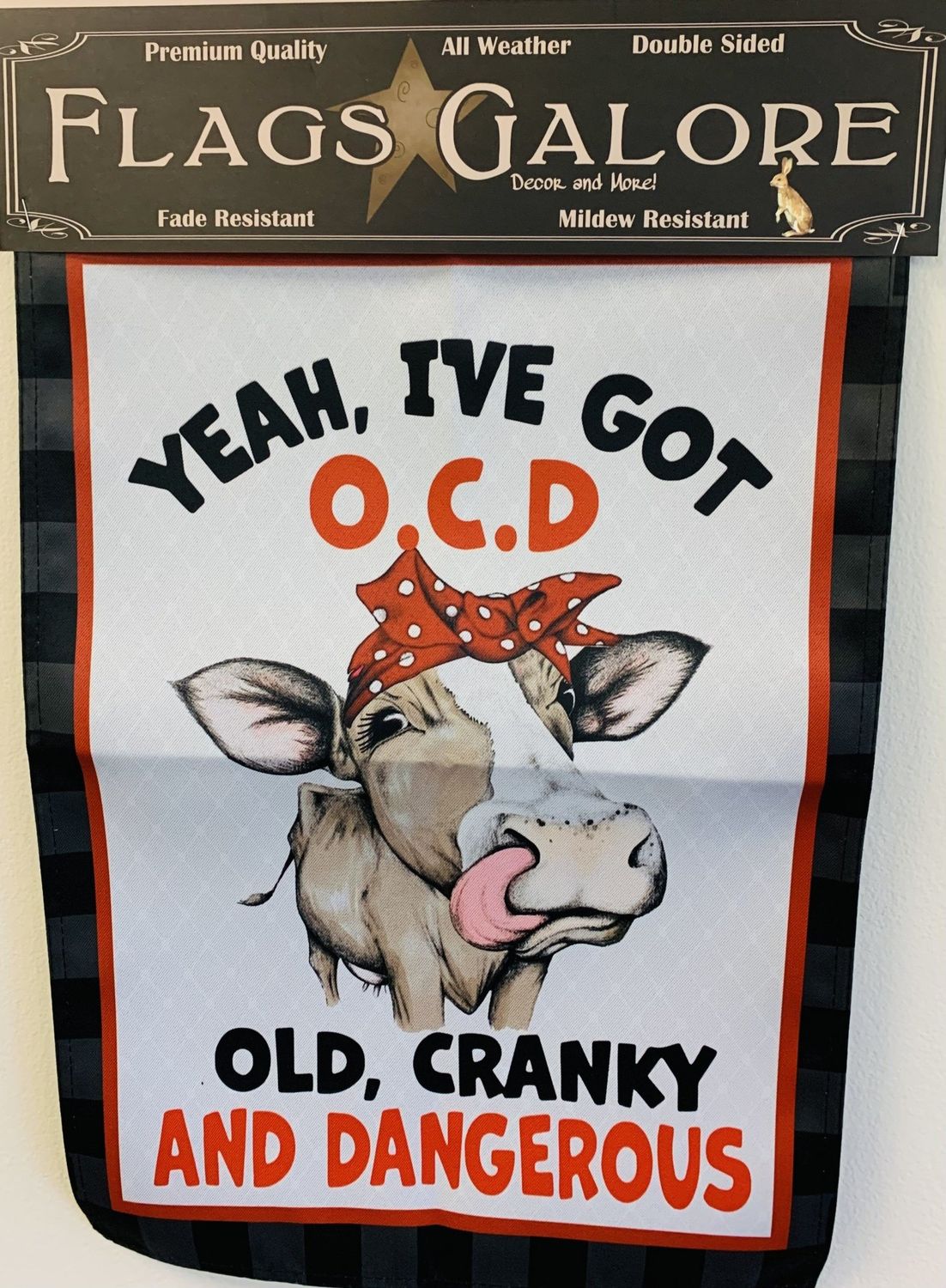 Flag-OCD Cow Garden Flag