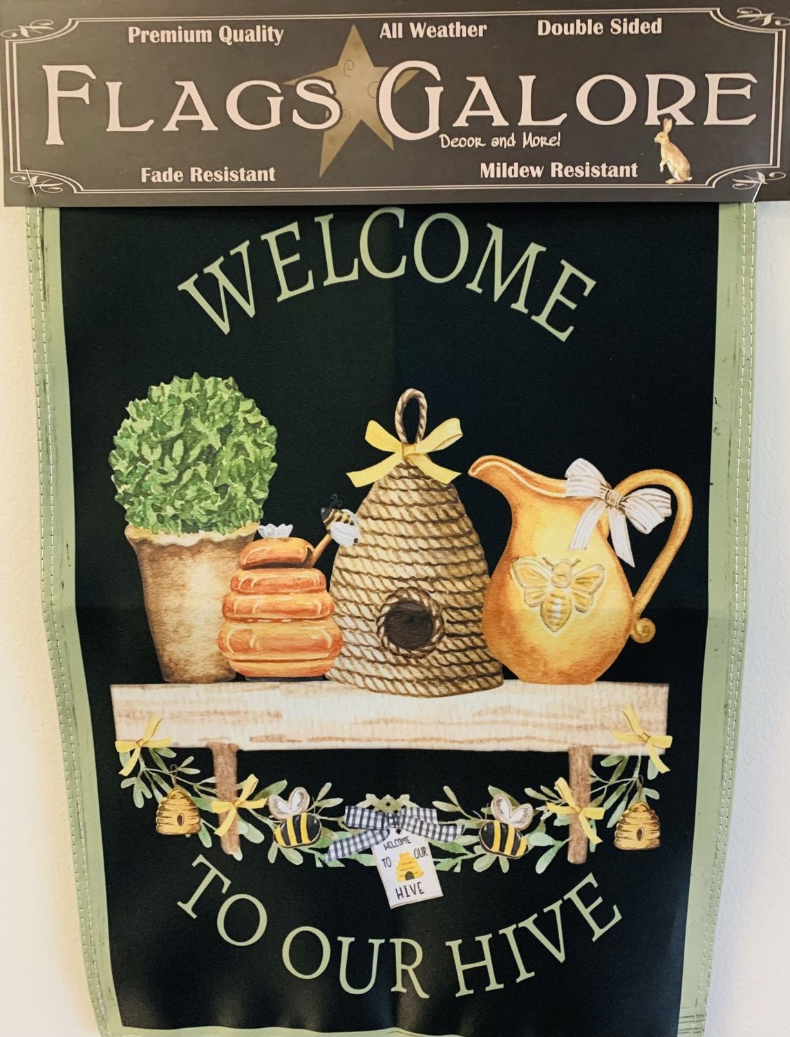 Flag-Welcome To Our Hive Garden Flag
