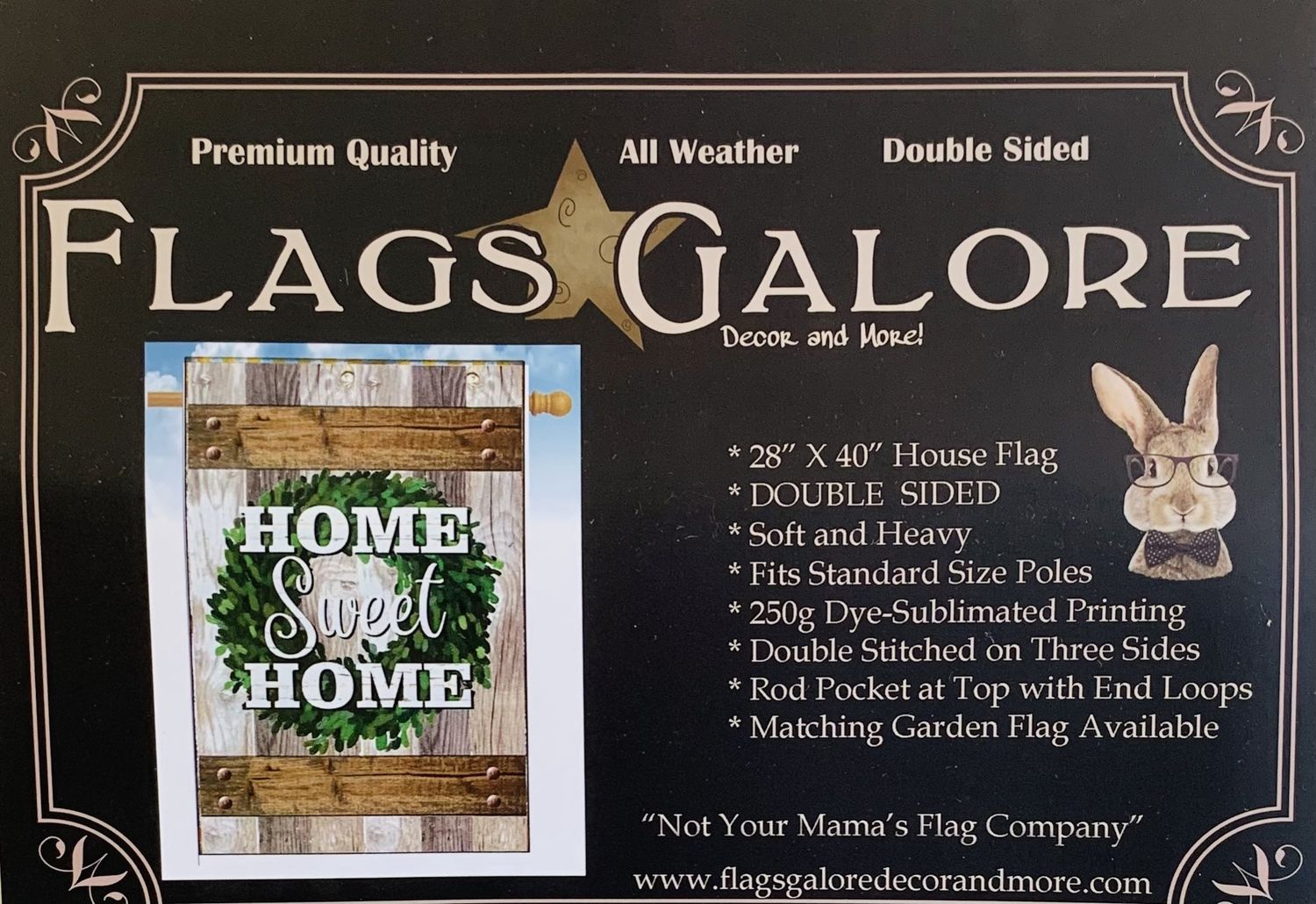 Flag-Home Sweet Home Wreath House Flag