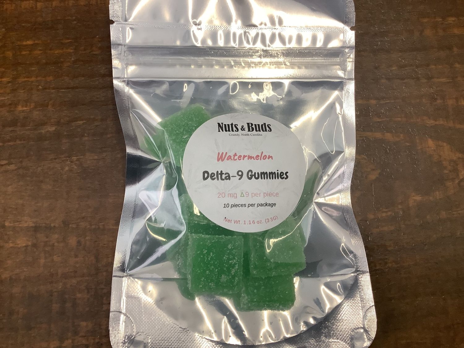 Nuts and Buds (Delta 9) Watermelon-20mg per gummie