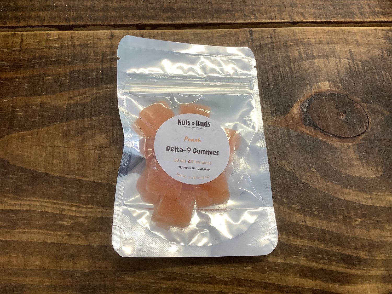 Nuts and Buds (Delta 9) Peach-20mg per gummie