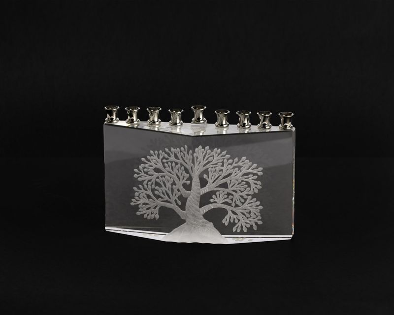 Menorah, Etched Tree of Life/Aetz Chaim