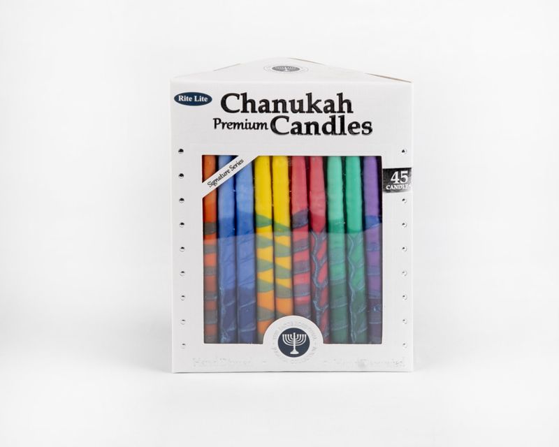 Candles, Chanukah Rainbow stripe