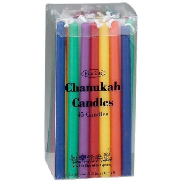 Candles, Chanukah  Plain Multi- Colors
