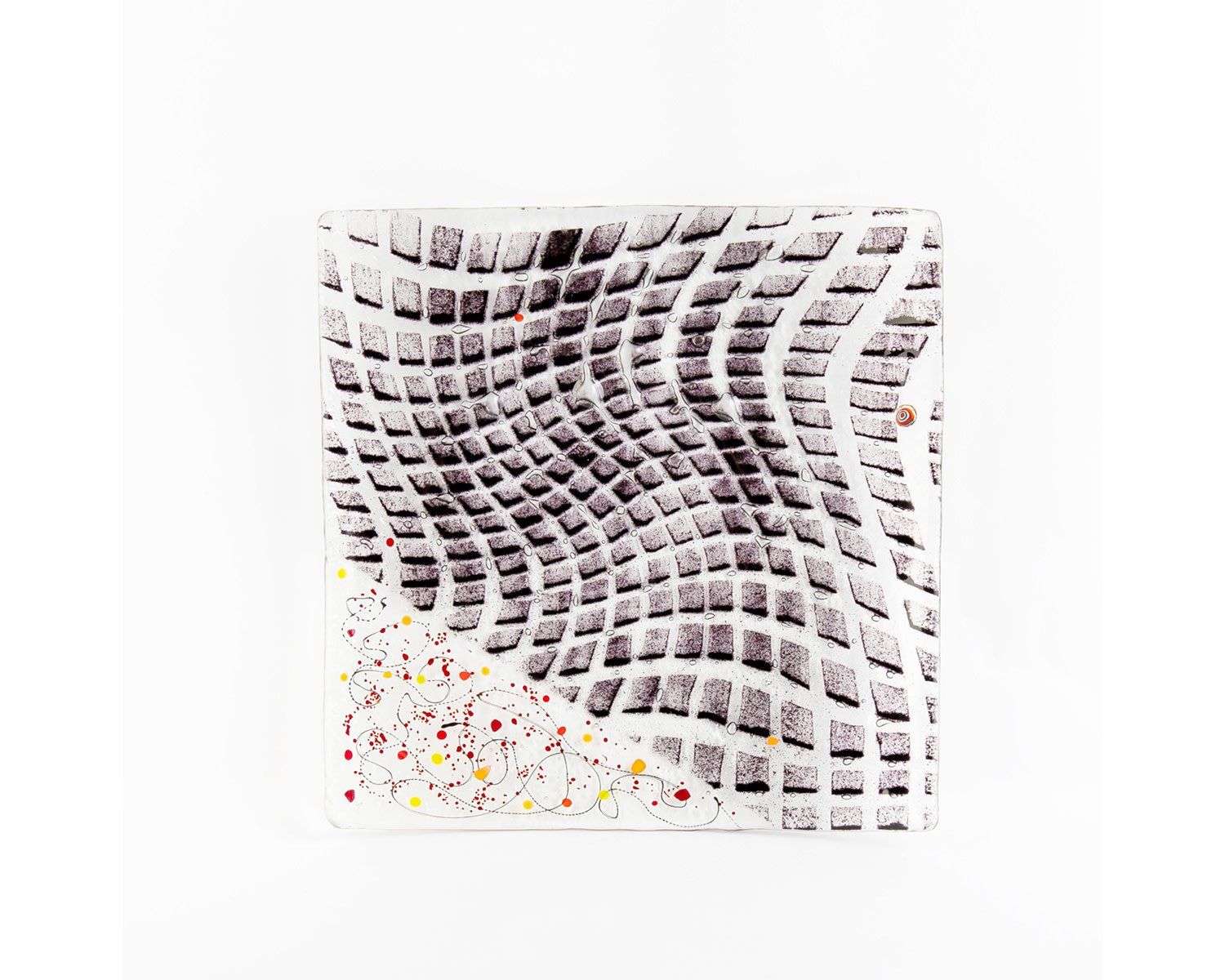 Matzah Plate Black/Clear Glass