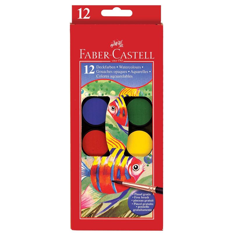 12 ct Watercolor Paint Set, cakes with free brush