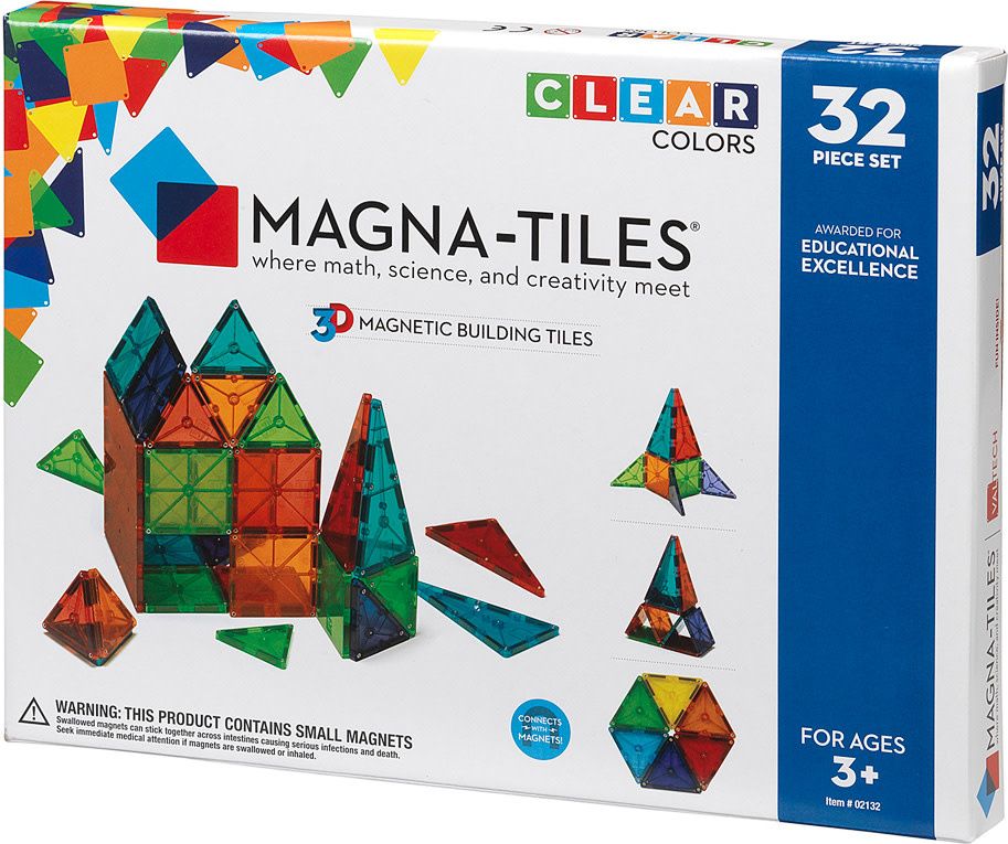 Magna-Tiles Clear Colors 32 pc