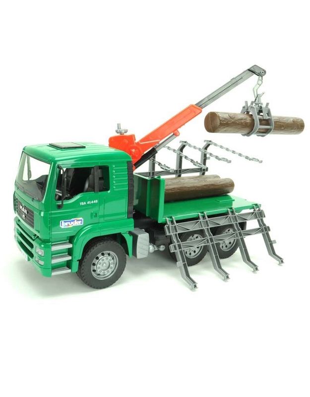 MAN Timber truck with loading crane and 3 trunks