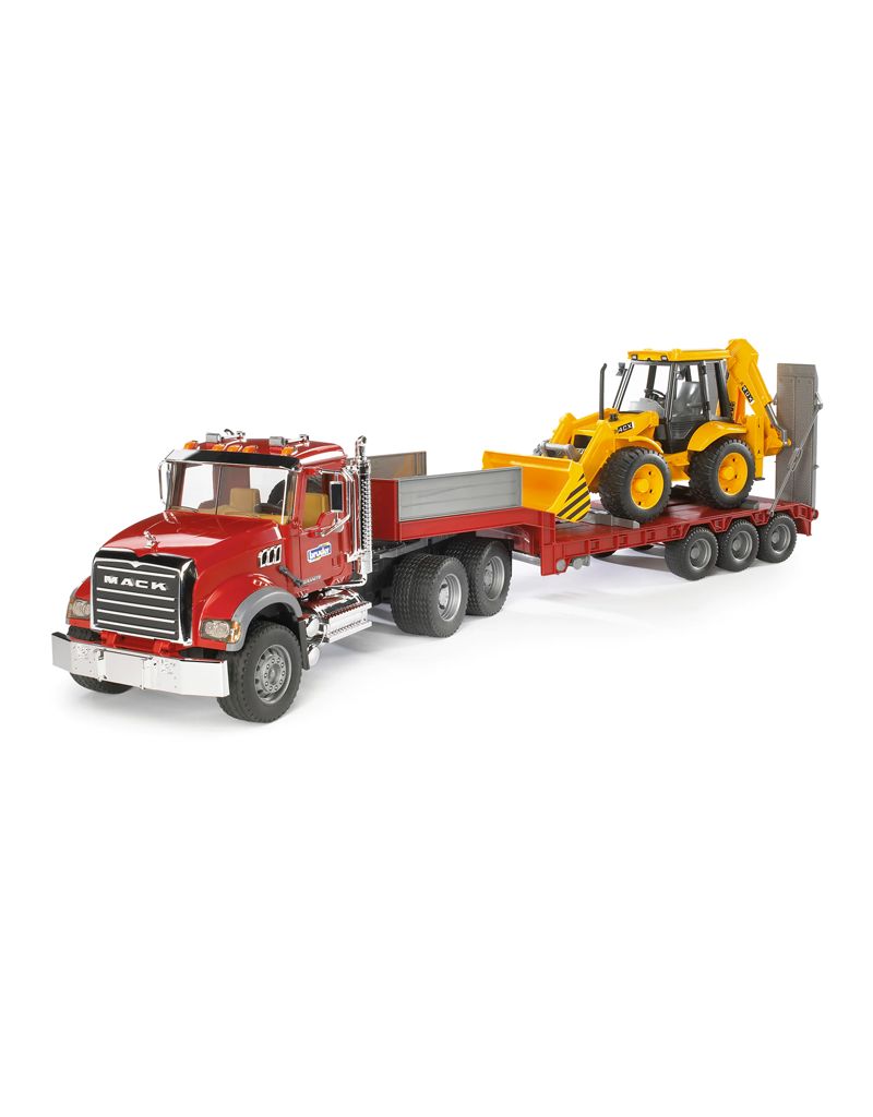 MACK Granite Flatbed Truck with JCB Loader backhoe