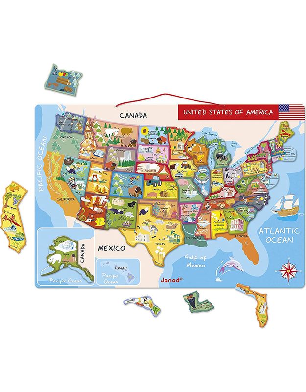 Janod - Magnetic USA Map