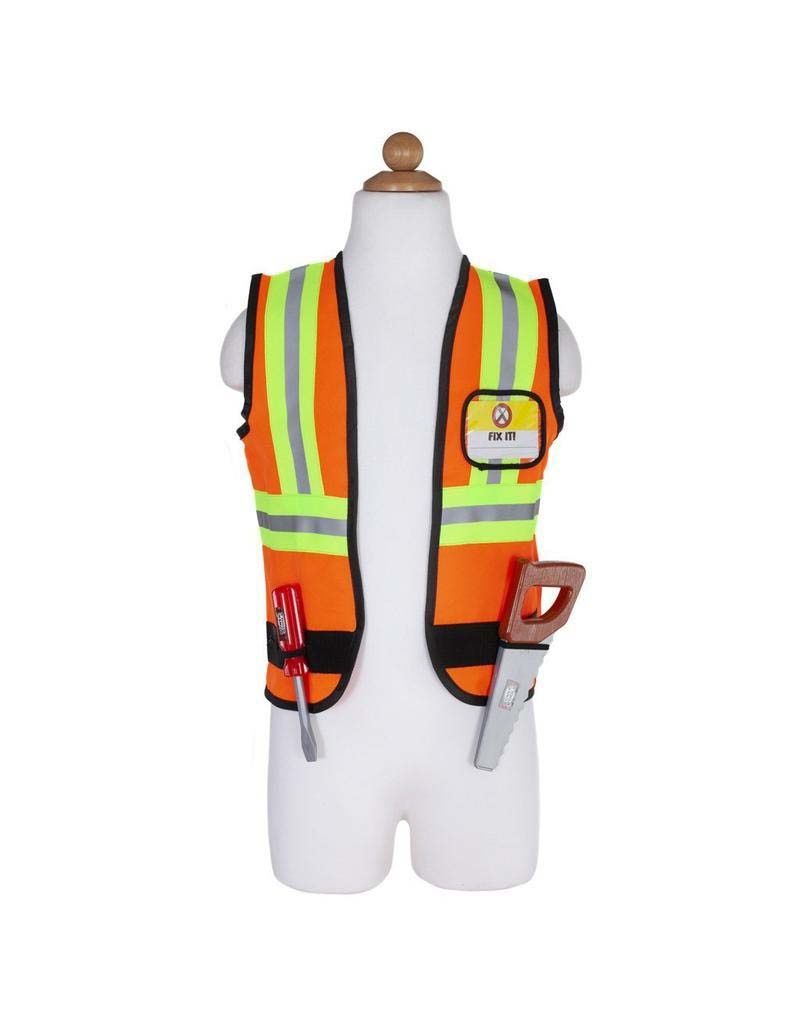 Construction Worker - Work Vest, Hard Hat, Screw Driver, Saw, Goggles &amp; Hammer in Garment Bag