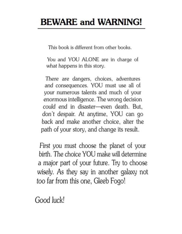 CYOA #3 Space &amp; Beyond
