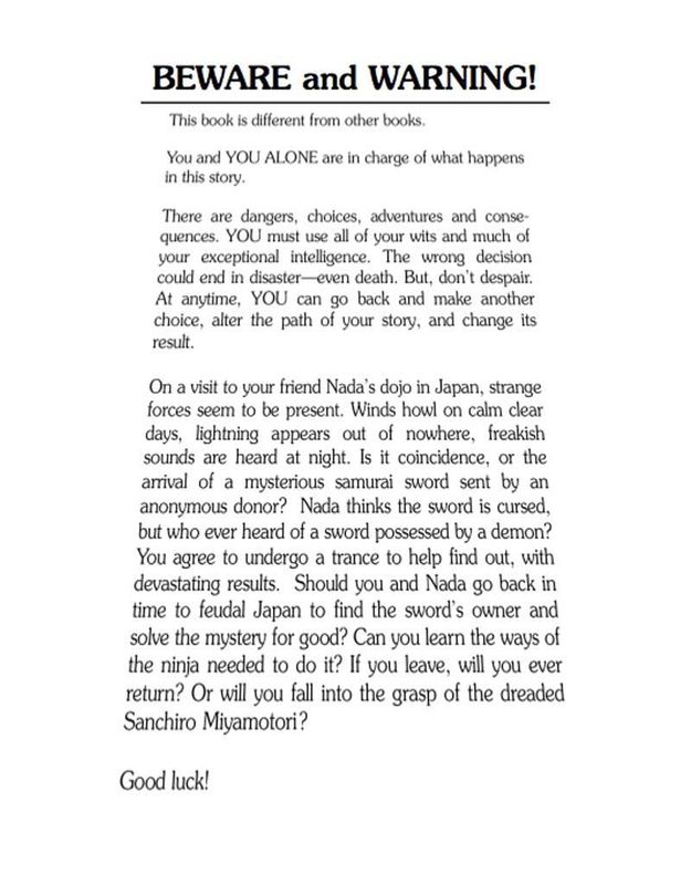 CYOA #16 Secret of the Ninja