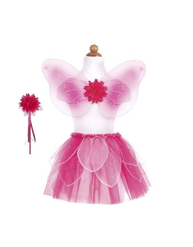 Fancy Flutter Skirt with Wings & Wand, Pink, Size 4-6