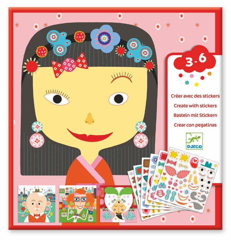 **Djeco Petit Gifts - Sticker Kits Make-A-Face