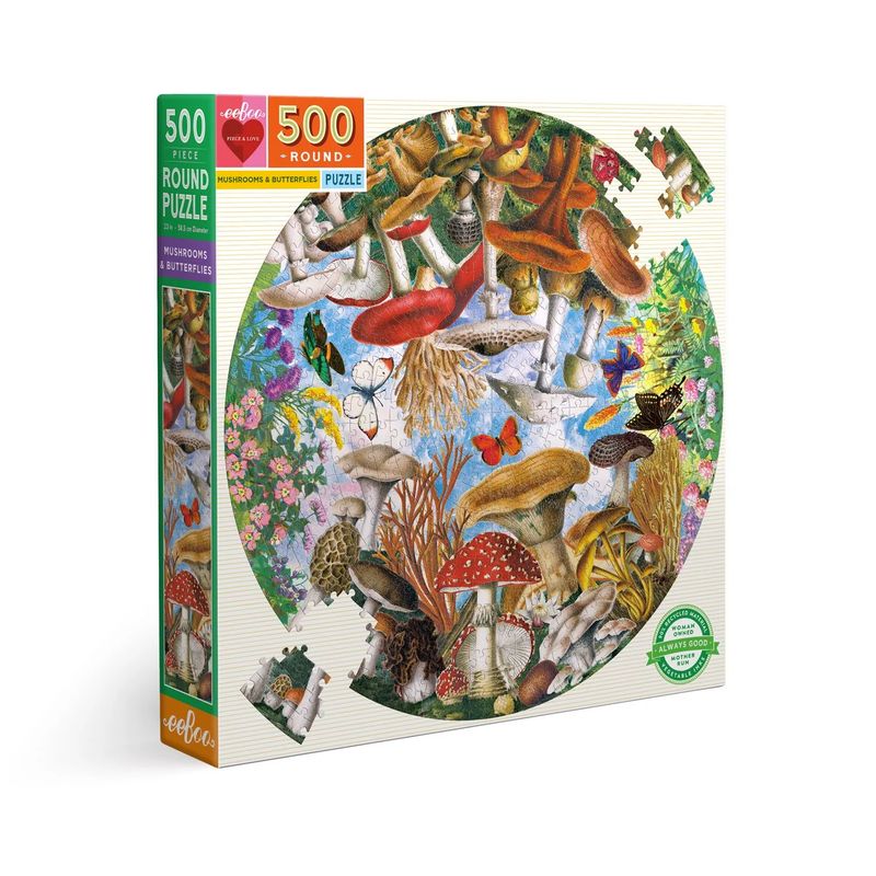 500pc Mushrooms and Butterflies