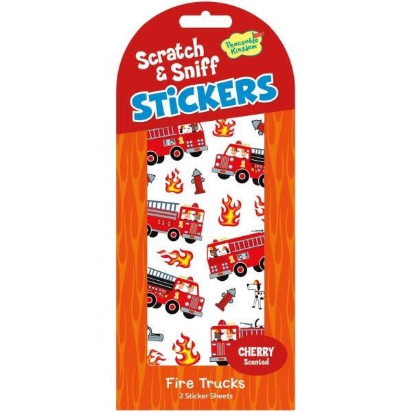 CHERRY FIRE TRUCKS SCRATCH AND SNIFF STICKERS
