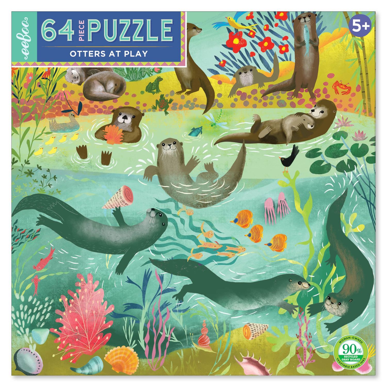 64PC Otters at Play Puzzle