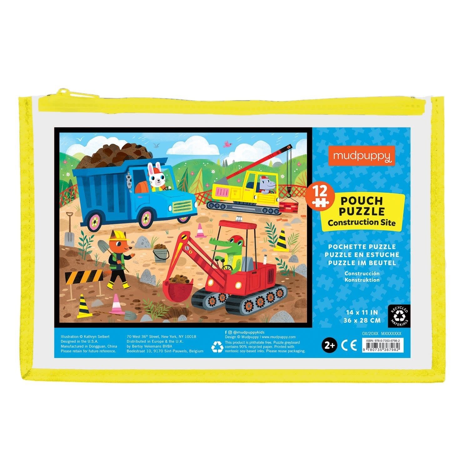 12pc Pouch Puzzle Construction Site