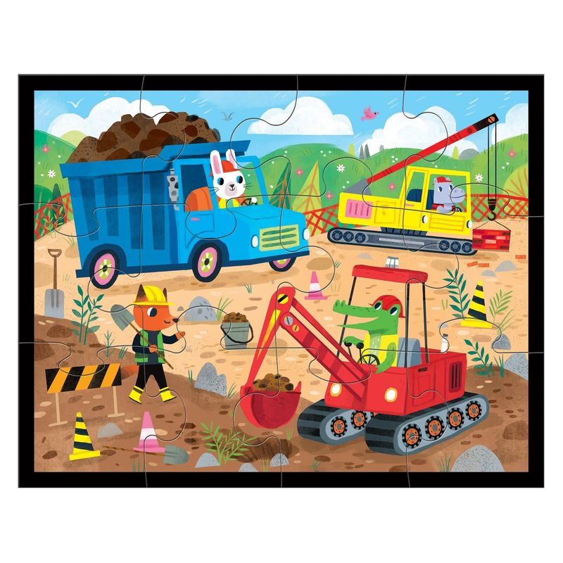 12pc Pouch Puzzle Construction Site